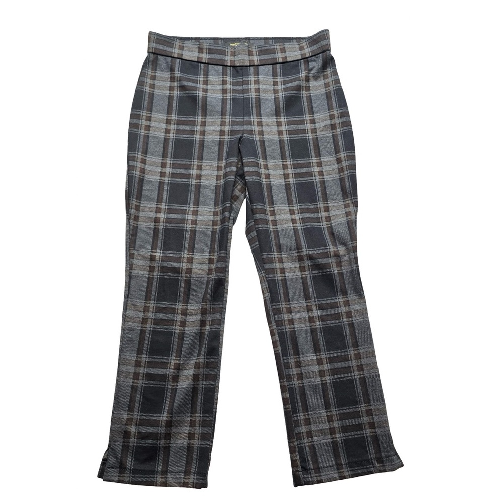 Christian Siriano Plaid Dress Pants Brown Gray Career‎ Stretch L